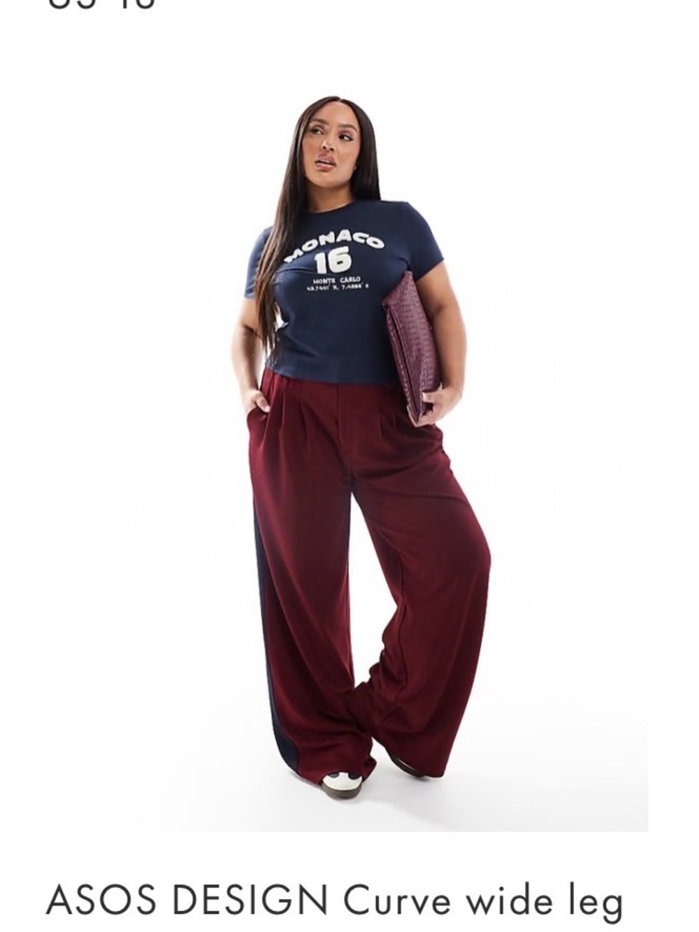 ASOS Burgundy Side Stripe Dress Pants Size 16/18 New without tags